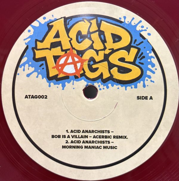 atag002 - Bob Is A Villain E.P. (limited 100 pressing INSIDE OUT CUT on maroon vinyl in HAND SPRAYED unique sleeve with insert)LAST COPIES