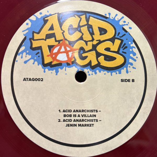 atag002 - Bob Is A Villain E.P. (limited 100 pressing INSIDE OUT CUT on maroon vinyl in HAND SPRAYED unique sleeve with insert)LAST COPIES - Image 2